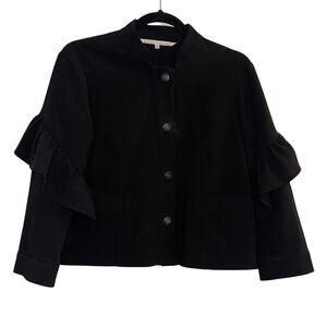 RACHEL Rachel Roy Ruffle Sleeve Blazer Jacket Black Size M